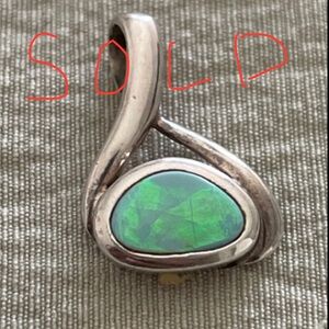 OFFERS WELCOMED Color Changing Opal? Inlay Sterling Silver Pendant 1.5g